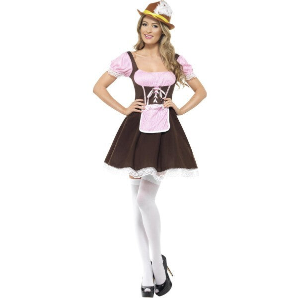Smiffys Tavern Girl Costume brown short dress (British brand)