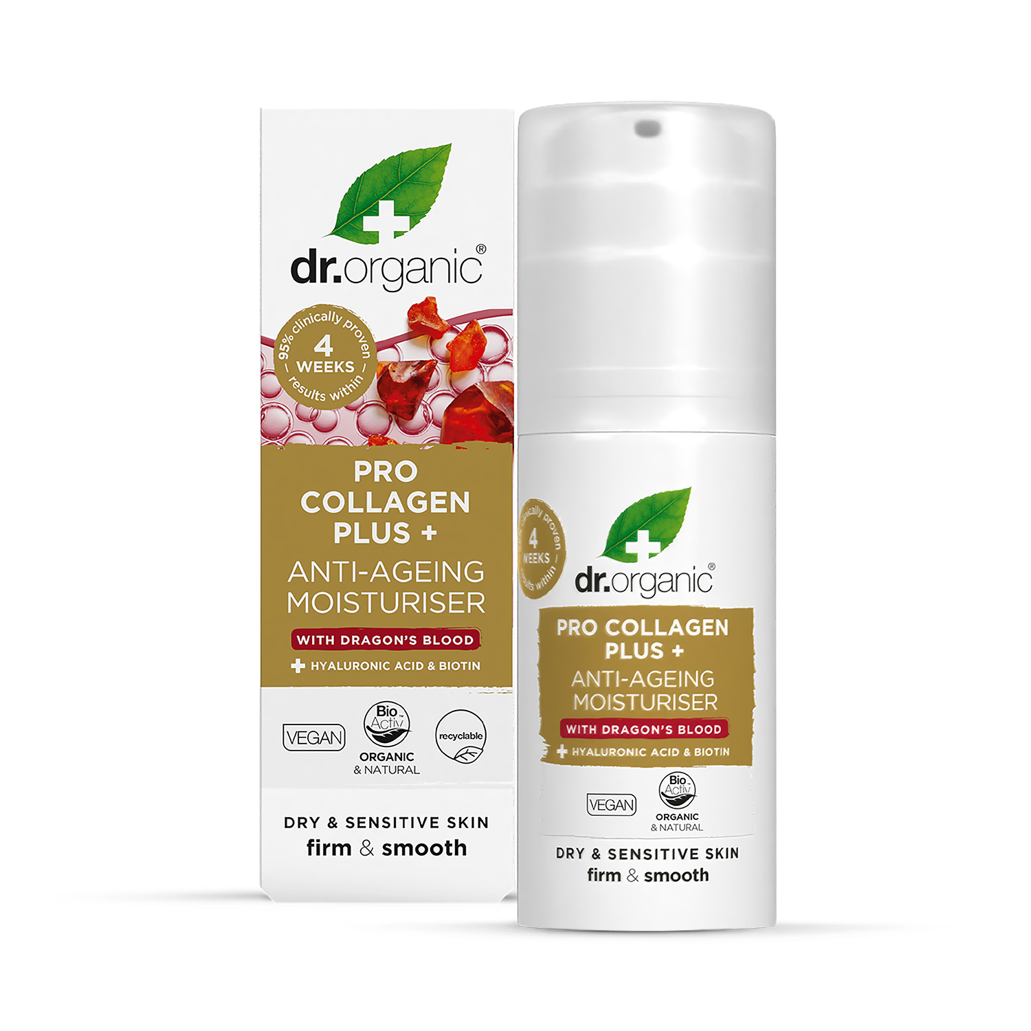 Dr Organic Pro Collagen moisturiser 50ml, imported from the UK