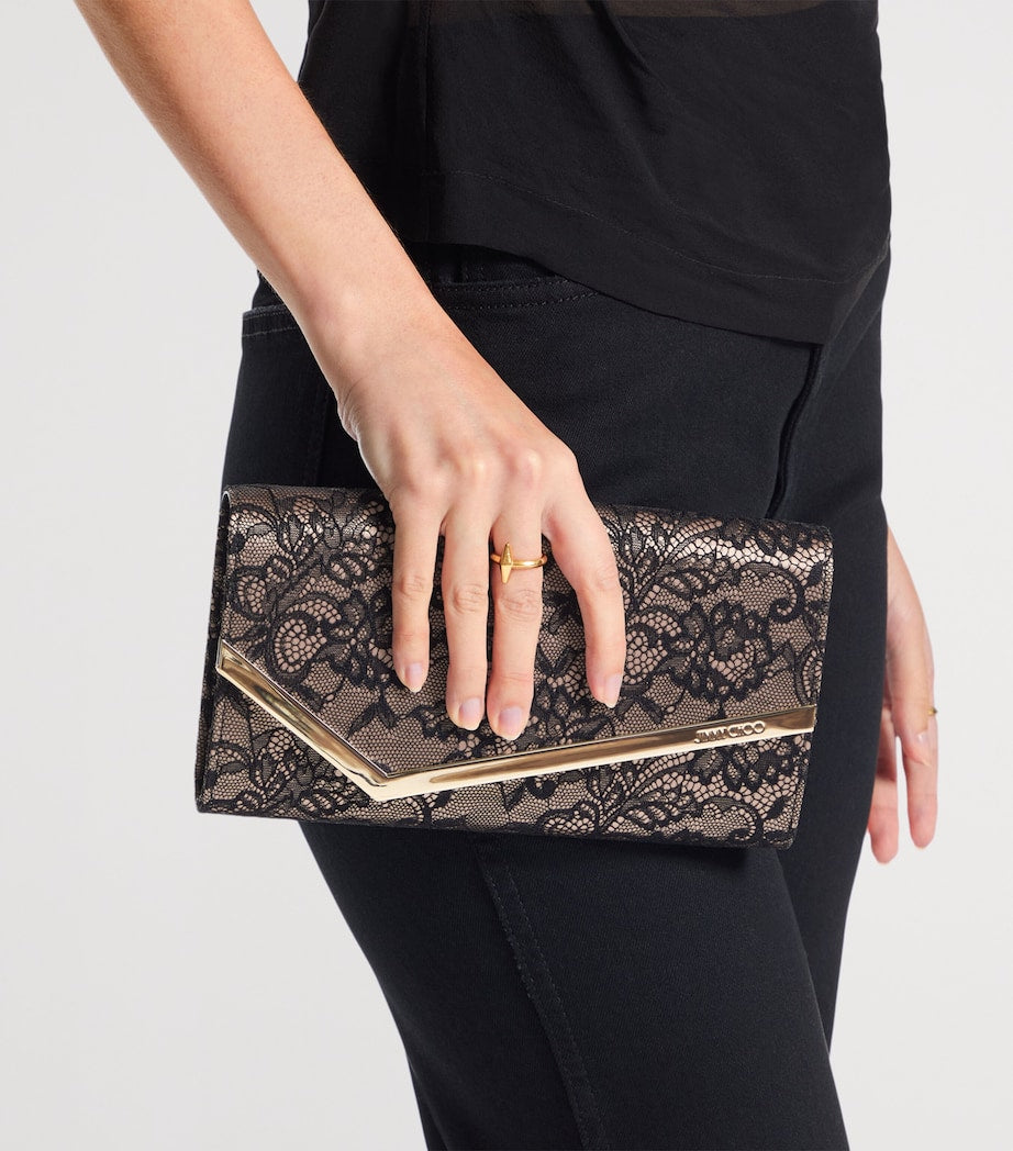 Jimmy Choo lace Emmie clutch bag H12cm W22cm, UK version