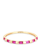Astrid & Miyu yellow gold pink sapphire baguette ring - British product