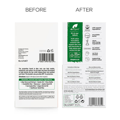 Holland & Barrett Baume à lèvres à l'aloe vera Dr Organic SPF 15 5,7 ml - Achetez en ligne chez McGrocer