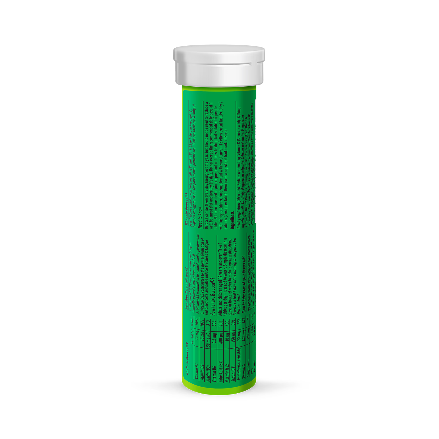 Berocca Energy effervescent tablets orange 15 tablets, imported from the UK