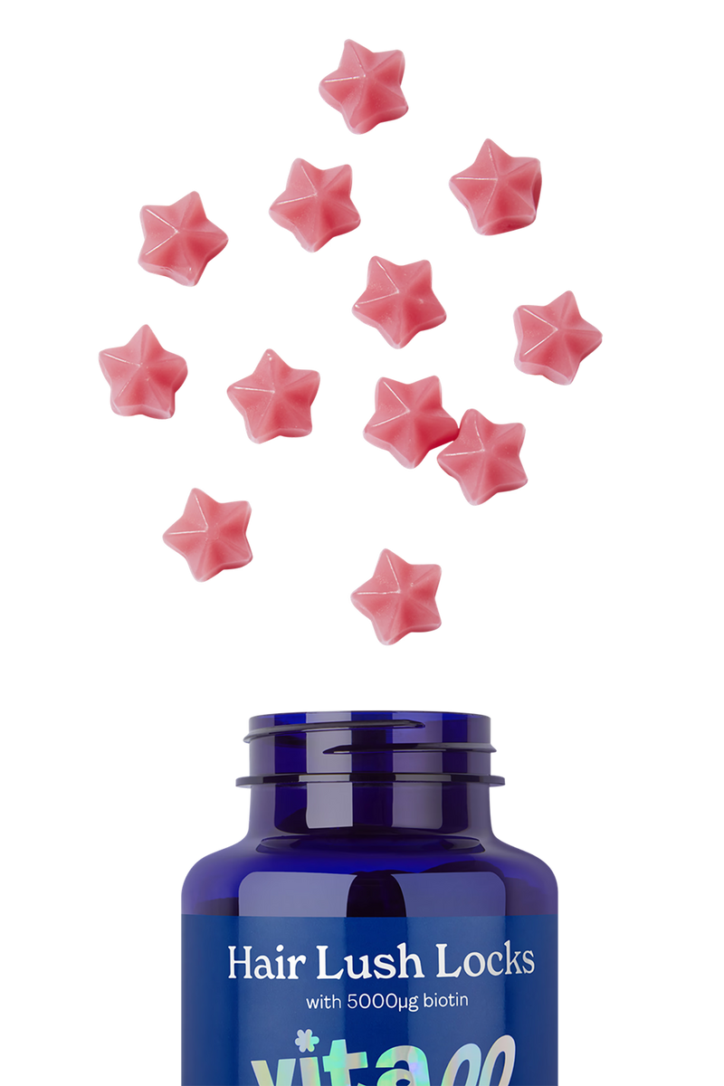 Vitawell Hair Lush Locks hair gummies 60s, imported from the UK