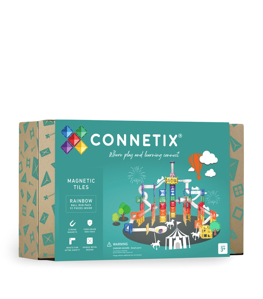 Connetix rainbow ball run magnetic tile set 92-piece - British product