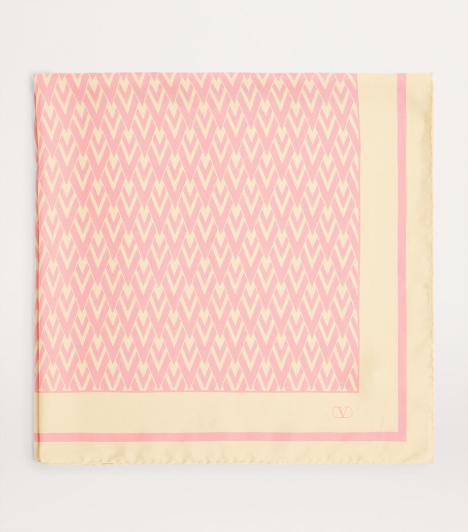 Valentino Garavani silk scarf with monogram (British brand)