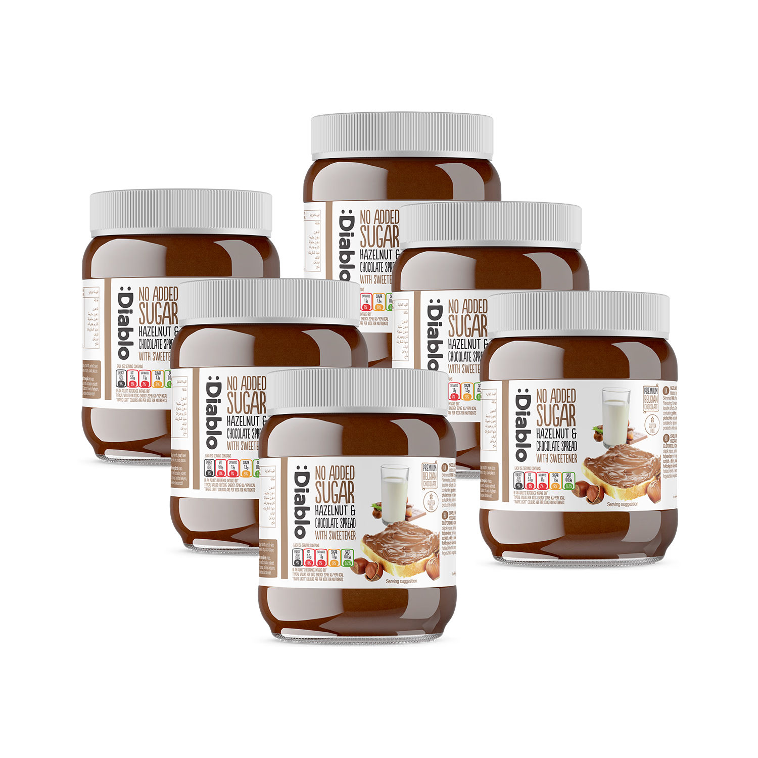 Diablo no added sugar hazelnut chocolate spread 350g - British product