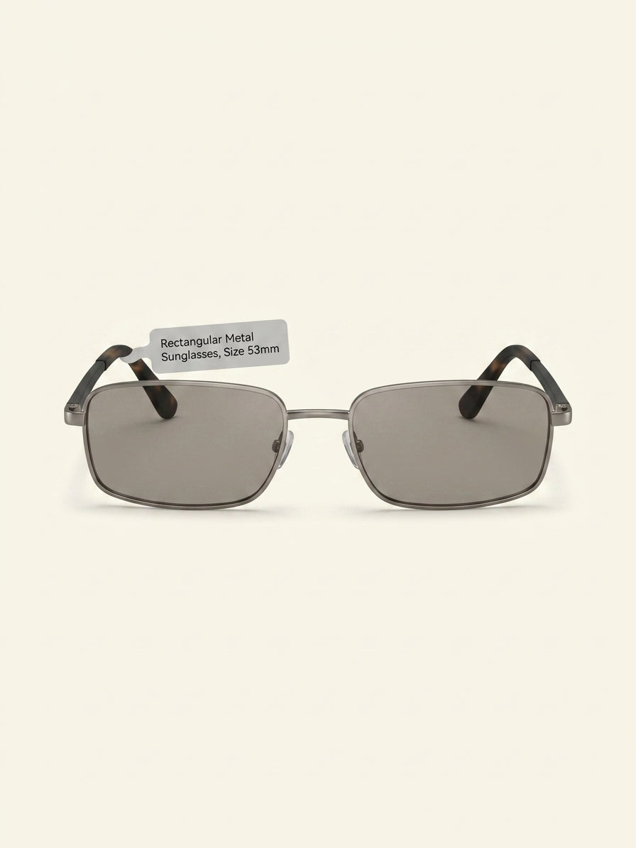 Prada PRA60S rectangle-frame metal sunglasses with polyamide lenses (British brand)