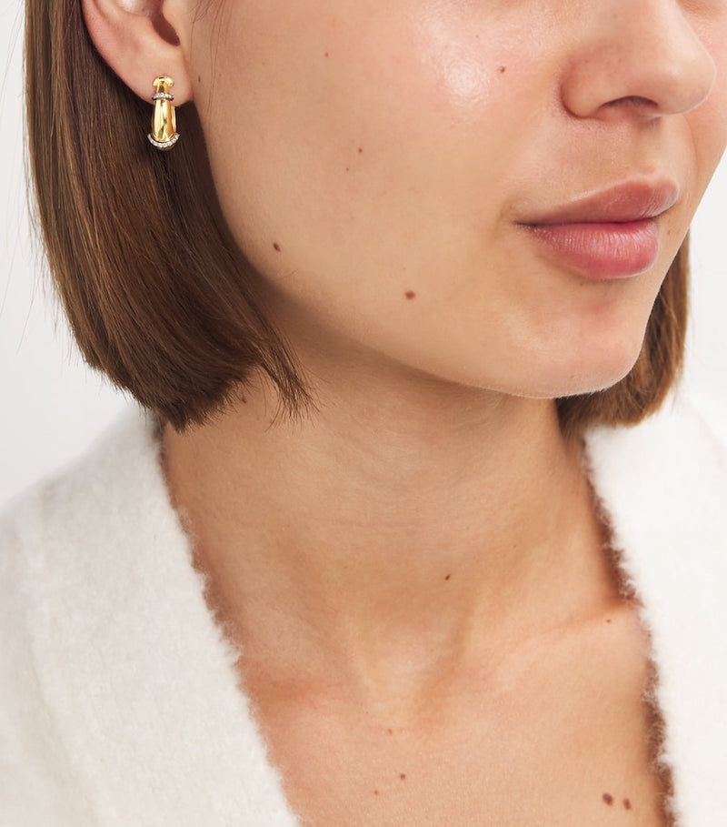 L'Atelier Nawbar yellow gold diamond earrings, imported from the UK