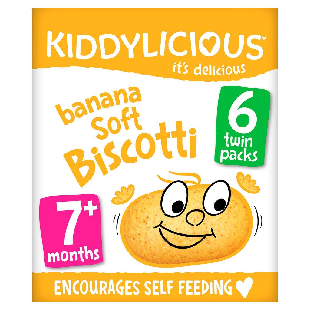 Kiddylicious Banana Soft Biscotti Baby Snacks 6x20g