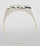 Bleue Burnham sterling silver rose garden signet ring, UK version