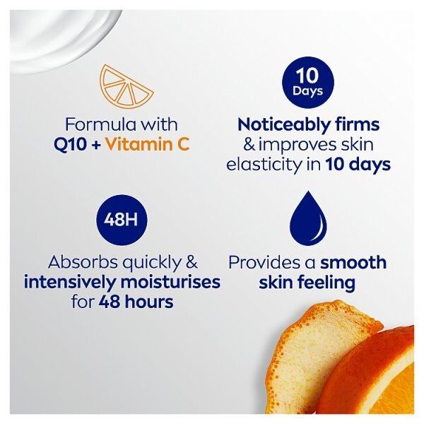 NIVEA Q10 + Vitamin C Firming Body Lotion Normal Skin 400ml GOODS Superdrug   