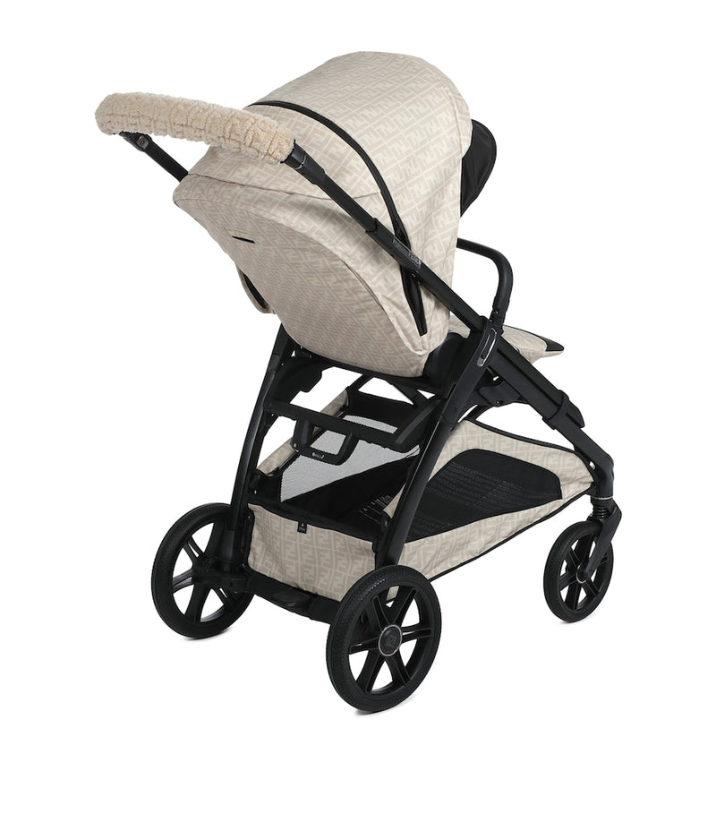 Fendi kids shearling-trim logo stroller - British product