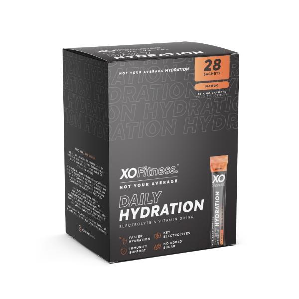 XO Fitness hydration sachets mango 28 pack - British product