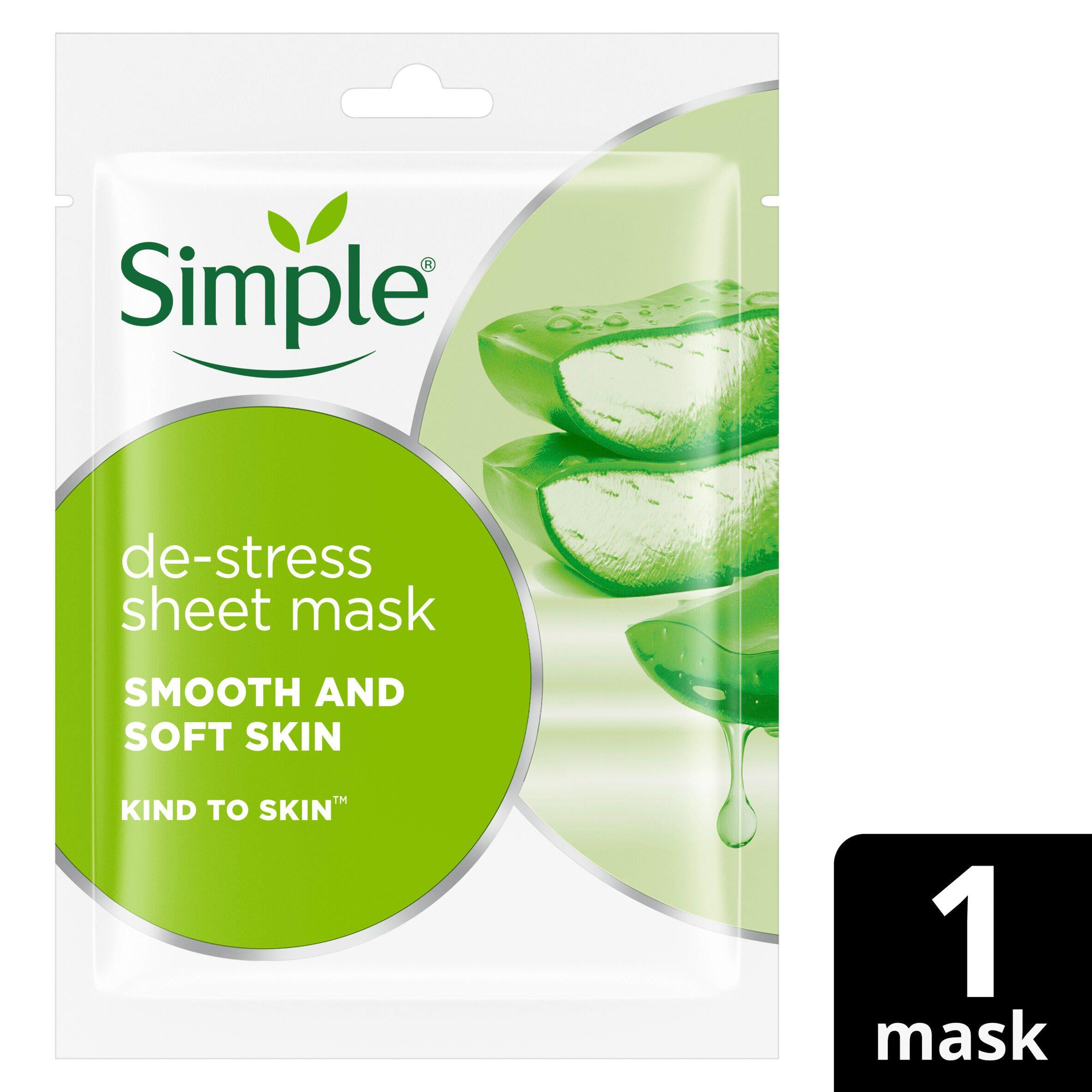 Simple Kind to Skin Sheet Mask De-Stress x1 GOODS Sainsburys   