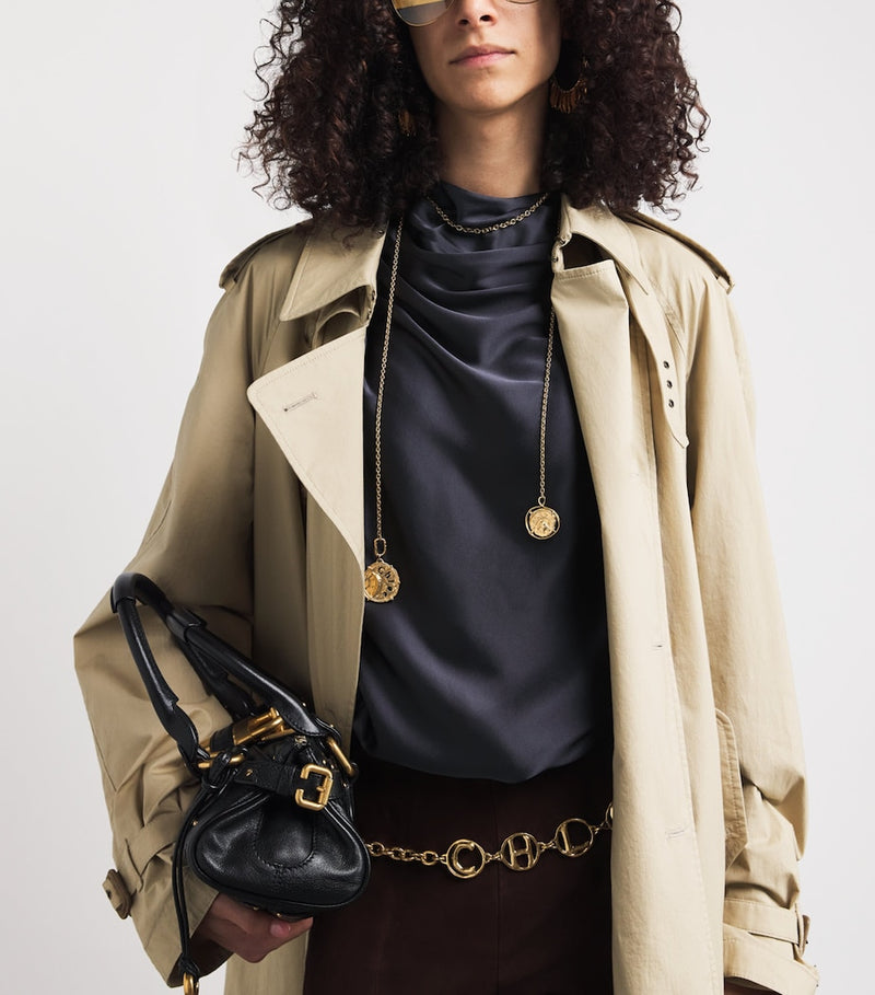 Chloé Medals scarf necklace gold-tone brass, imported from the UK