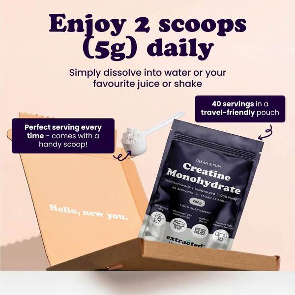 Extracted creatine monohydrate supplement 40 servings - British product