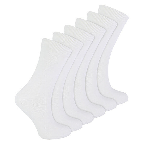 Sock Snob 6 Pk Children's Cotton Rich School Socks 9-12 UK GOODS Superdrug White  