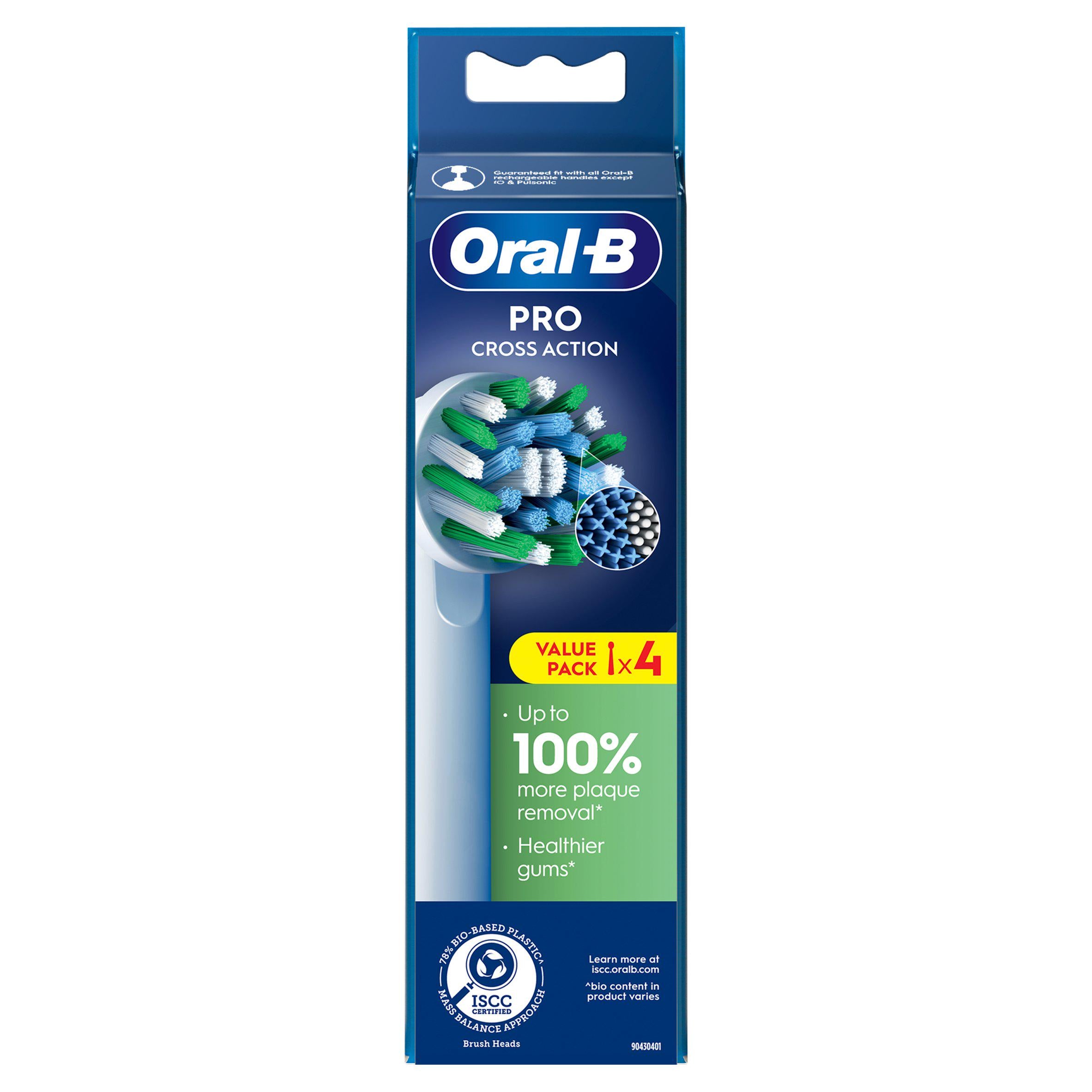 Oral-B Cross Action Replacement Electric Toothbrush Heads x4 electric & battery toothbrushes Sainsburys   