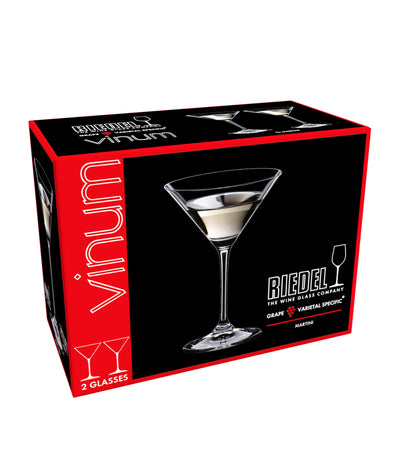 Harrods Set of 2 Clear Crystal Martini Glasses with Elongated Stem- Buy online at McGrocer