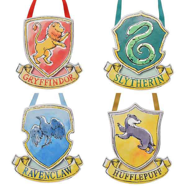 Harry Potter Charms Set of 4 Hanging House Plaques GOODS Superdrug   