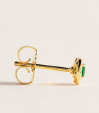 Suzanne Kalan mini stud earrings in yellow gold with diamonds and emerald - British product