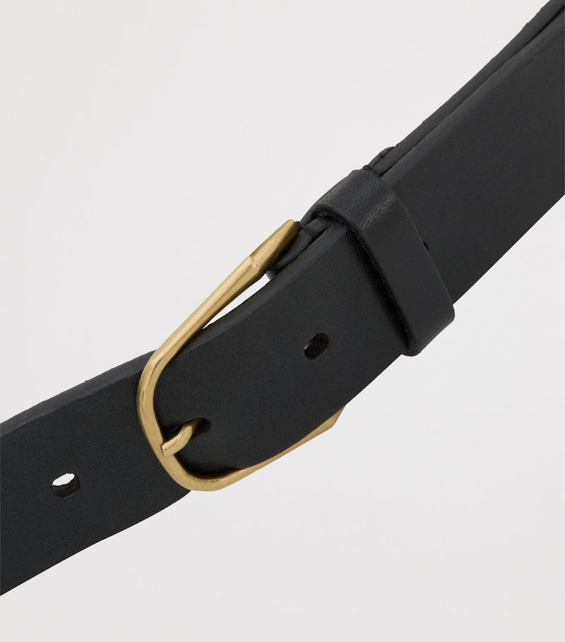 Saint Laurent leather belt with gold-tone buckle 3cm, UK version