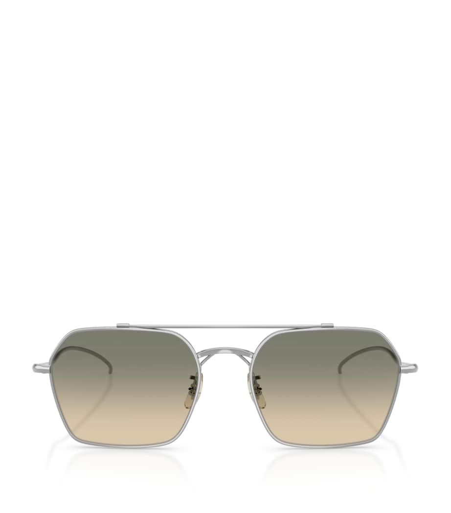 Oliver Peoples TK-15 quadratische Titan-Sonnenbrille - britisches Produkt