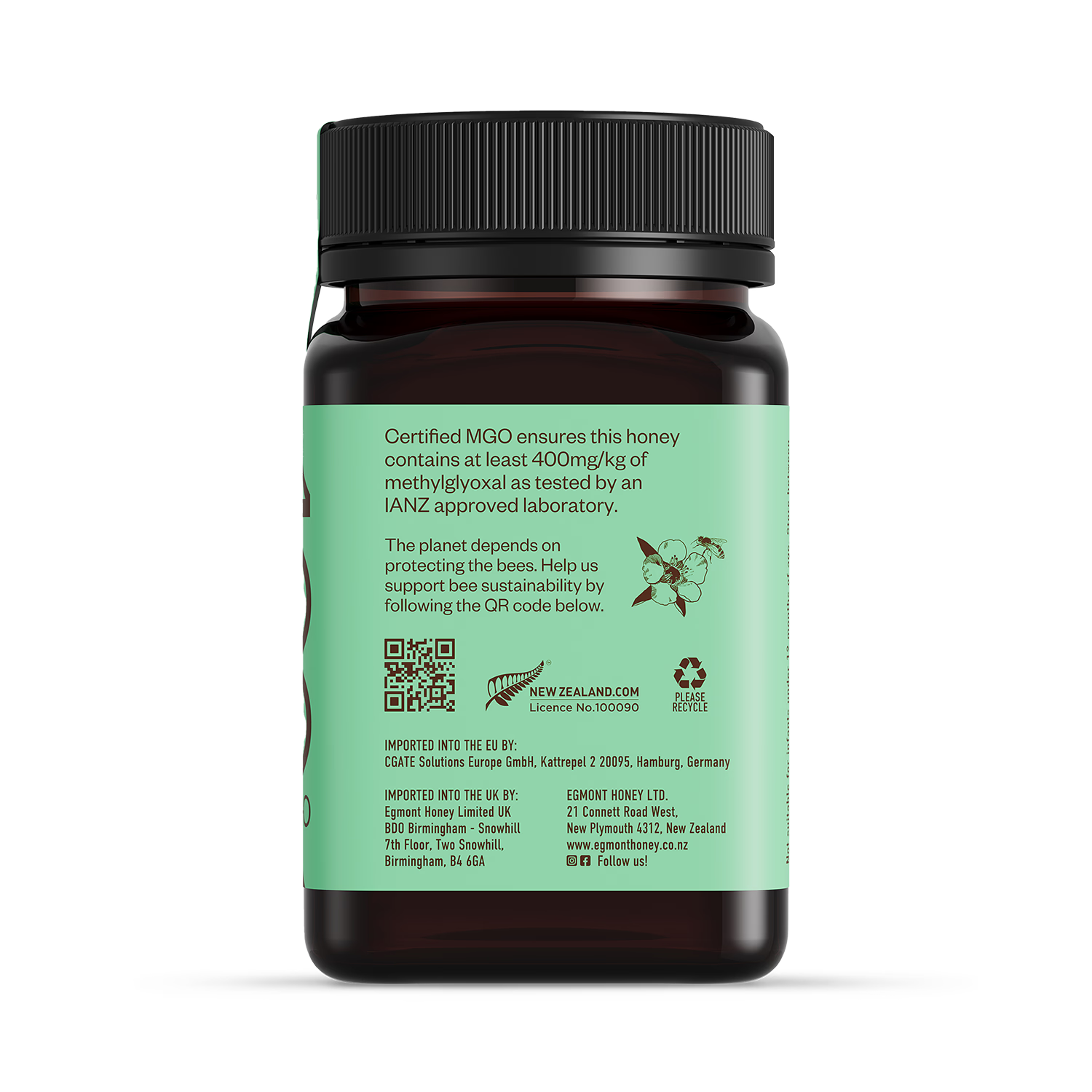 Egmont Manuka Honey Monofloral MGO 400+ 500g, UK version