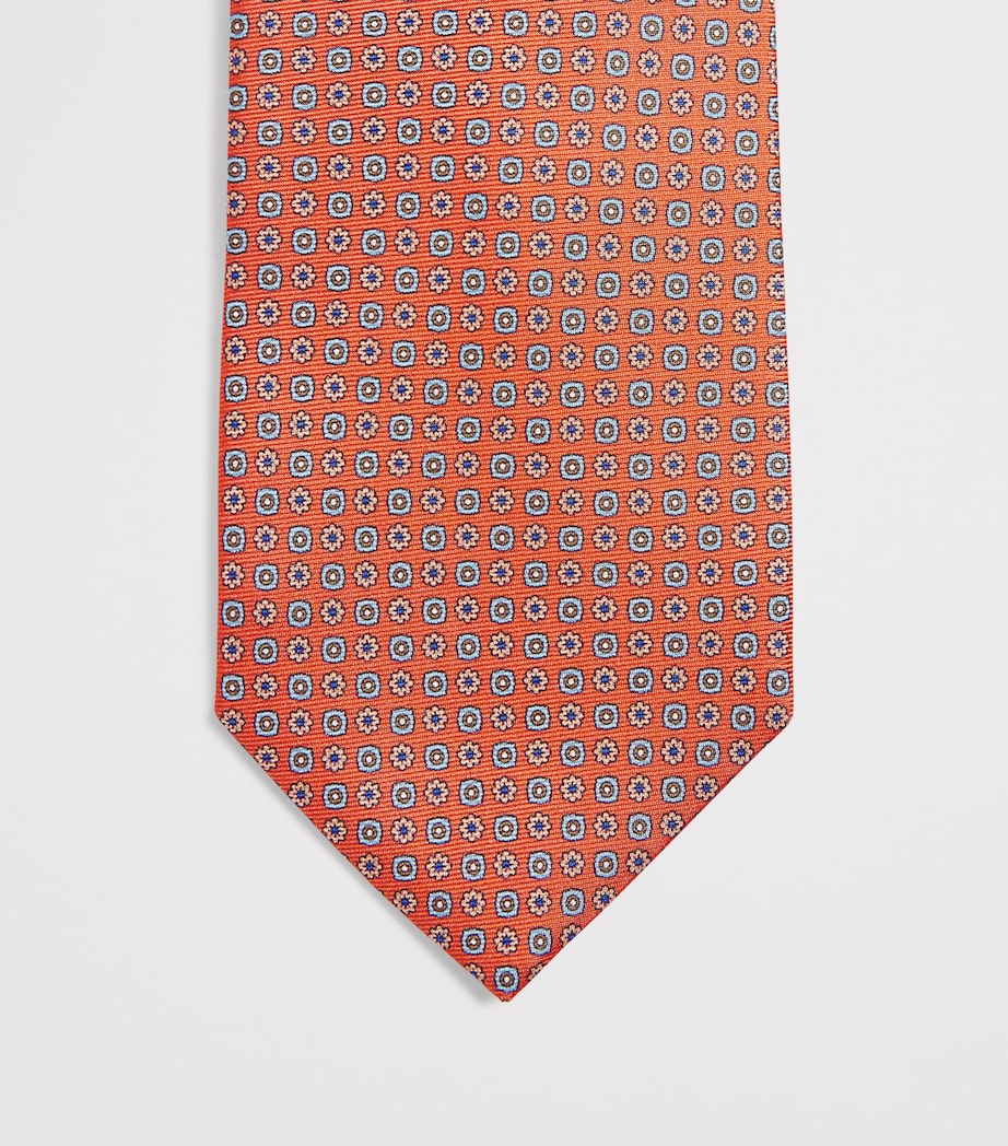 Eton floral silk tie 8cm - British product
