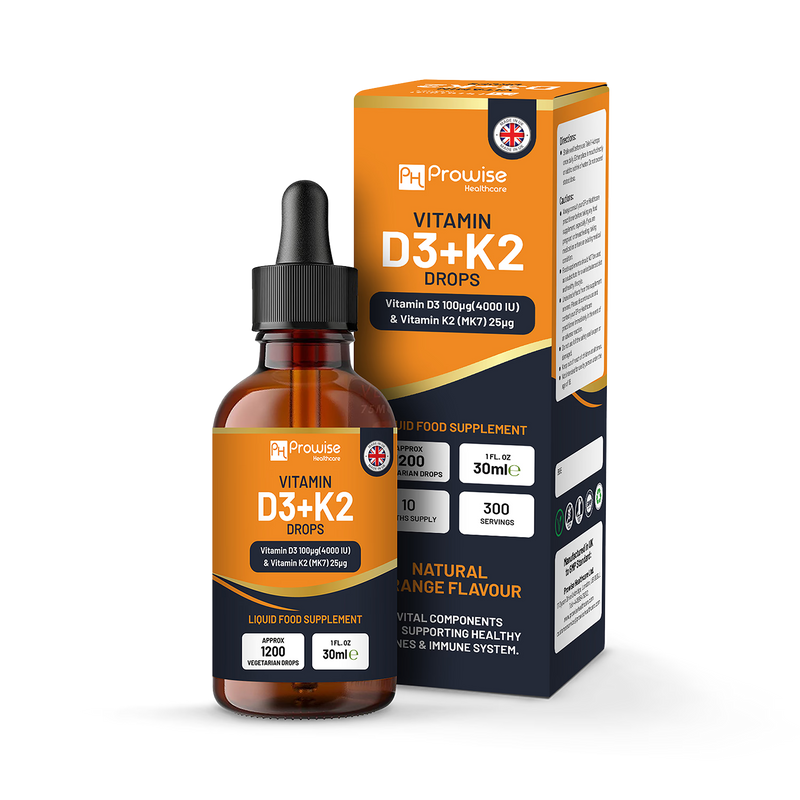 Prowise Healthcare Vitamin D3 K2 drops 4000iu 30ml, UK version