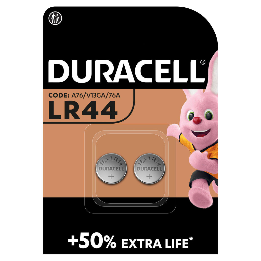 Duracell Specialty LR44 Alkaline Button Battery 1,5V (76A / A76 / V13GA), pack of 2