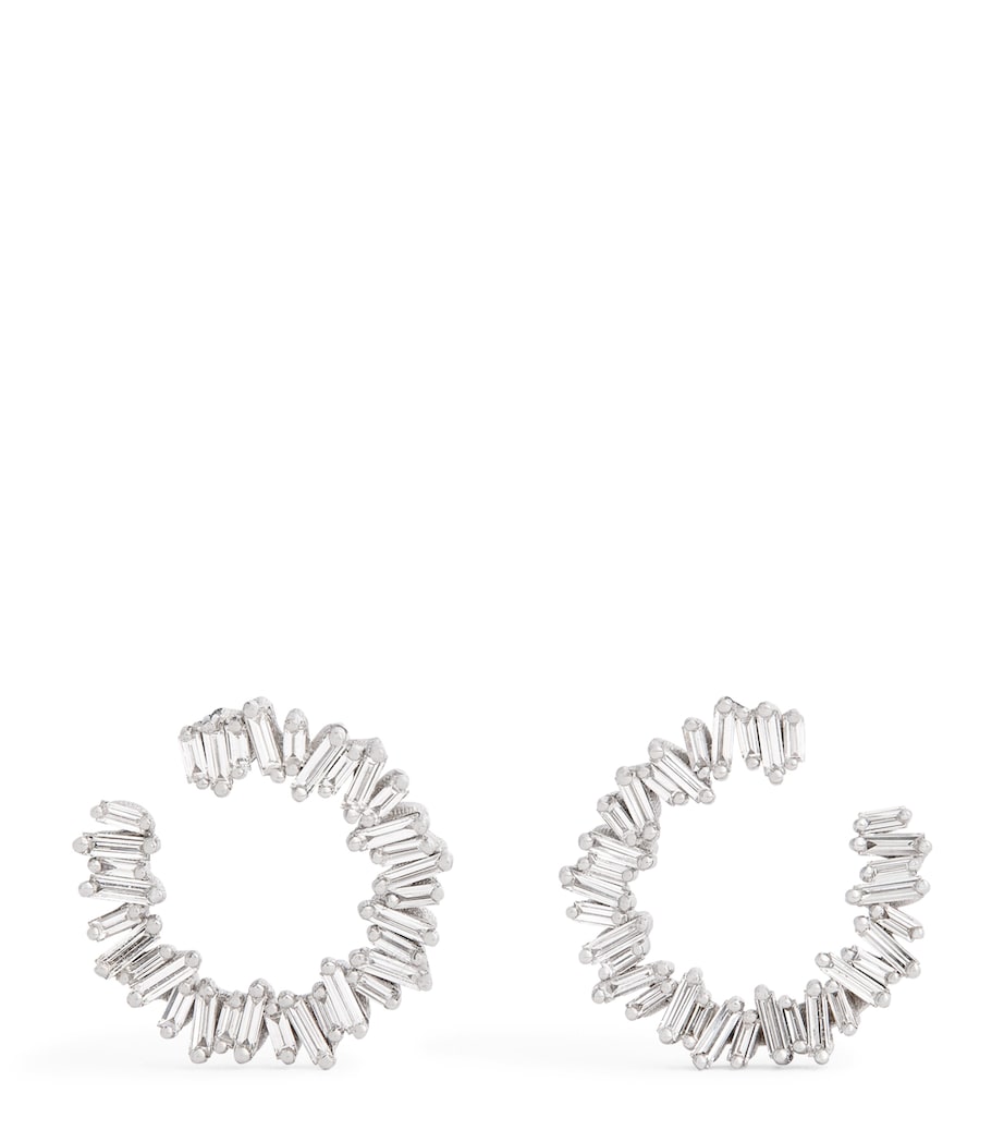 Suzanne Kalan white gold diamond mini hoops - British product