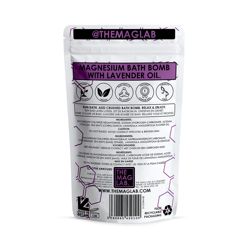 The Mag Lab sleep deeper bath bomb 200g, imported from the UK
