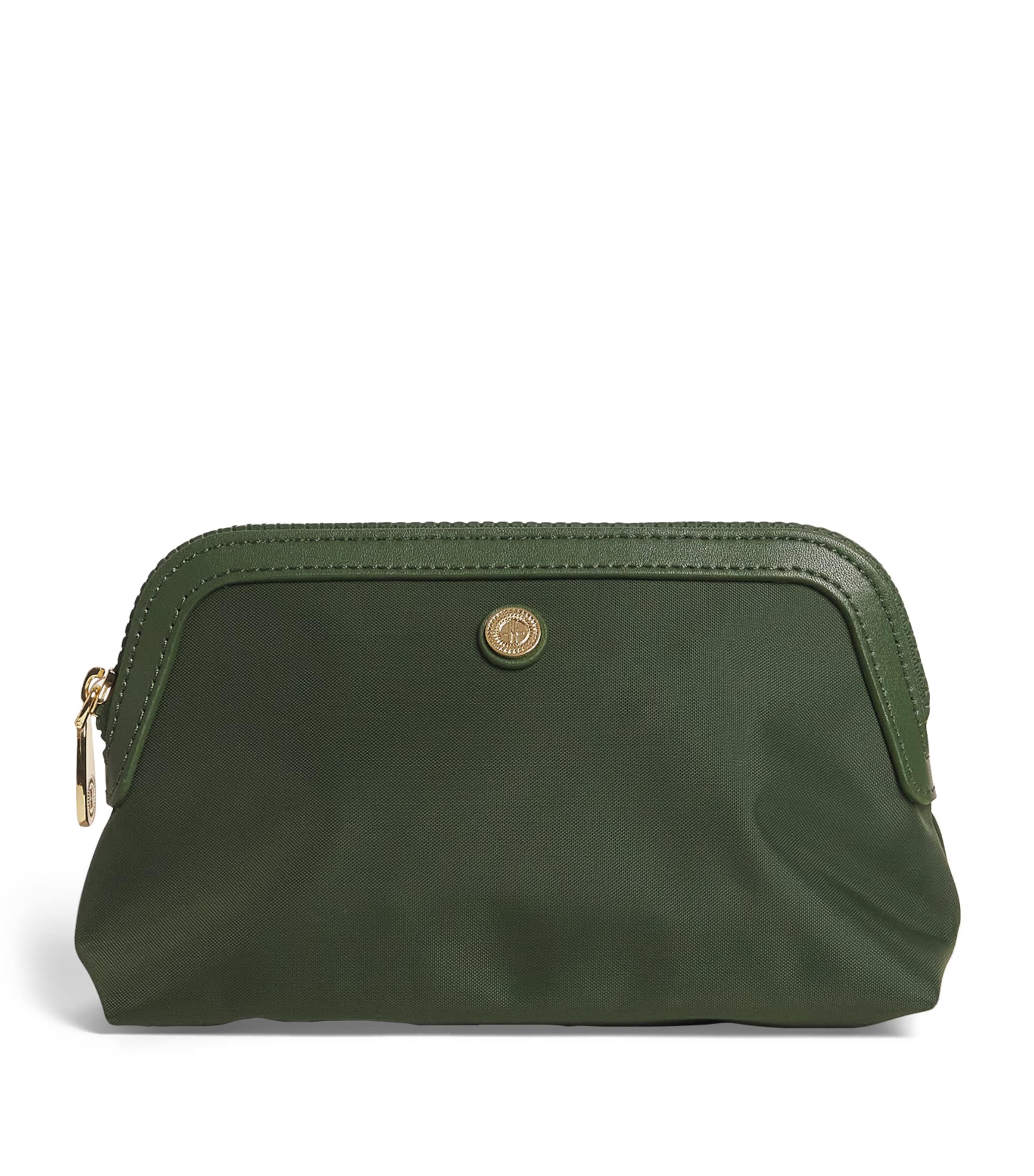 Harrods small nylon wash bag leather trims UK version