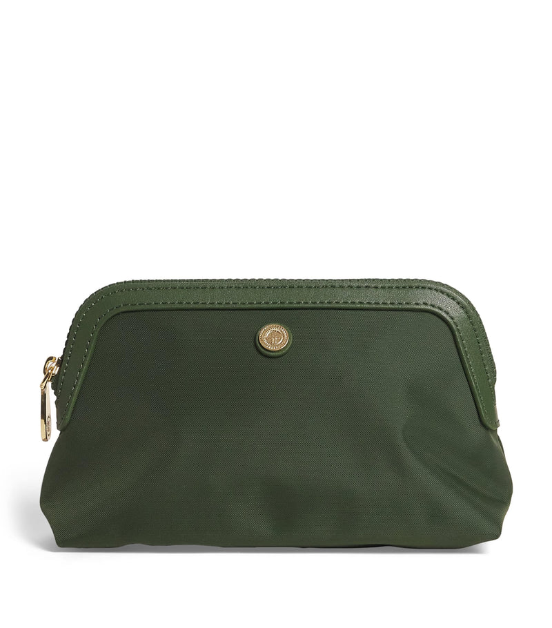 Harrods small nylon wash bag leather trims UK version