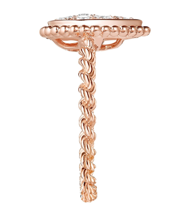 Boucheron small rose gold diamond Serpent Bohème ring, imported from the UK