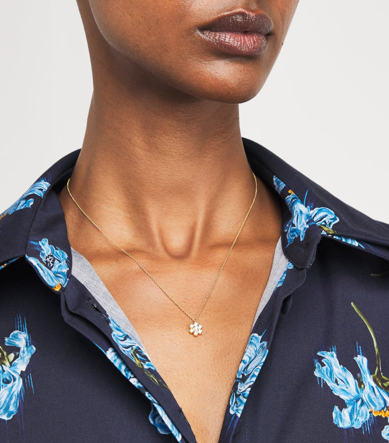 Sophie Bille Brahe yellow gold and diamond fleur necklace (British brand)