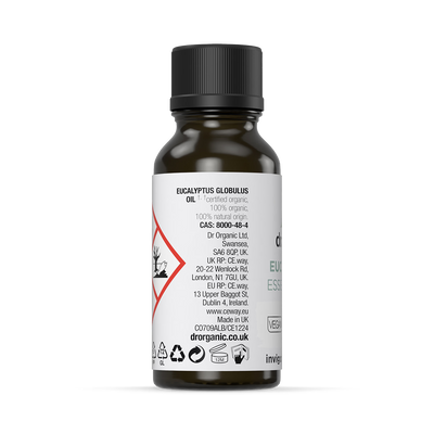 Dr Organic Huile essentielle pure d'eucalyptus pour aromathérapie 10ml