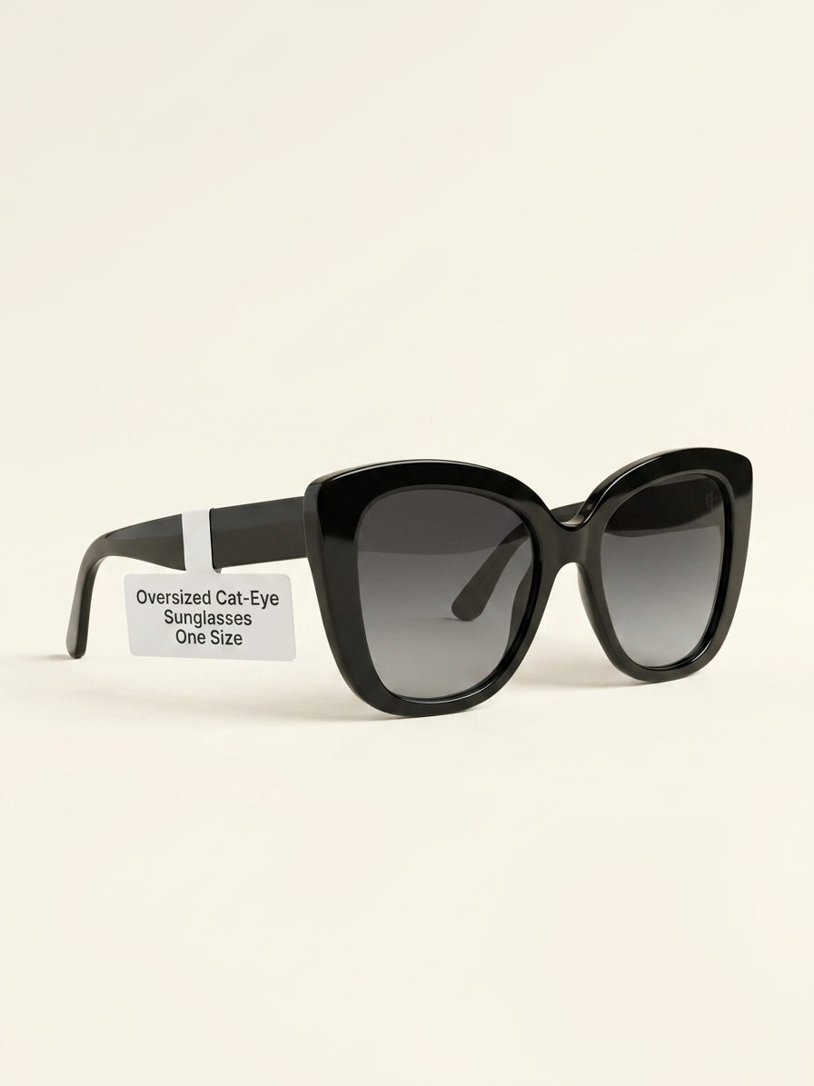 Gucci cat's eye sunglasses black frame grey gradient 52mm - British product