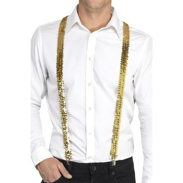 Smiffys sequin braces gold, imported from the UK