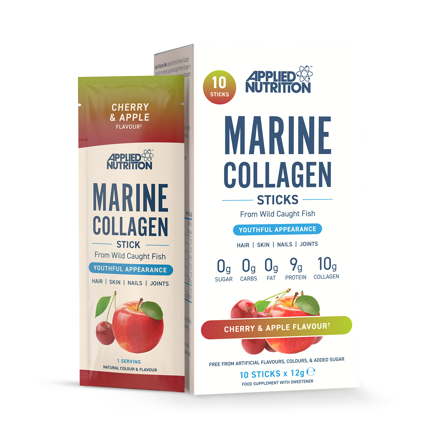 Applied Nutrition Marine Collagen Cherry and Apple 10 sachets, UK version