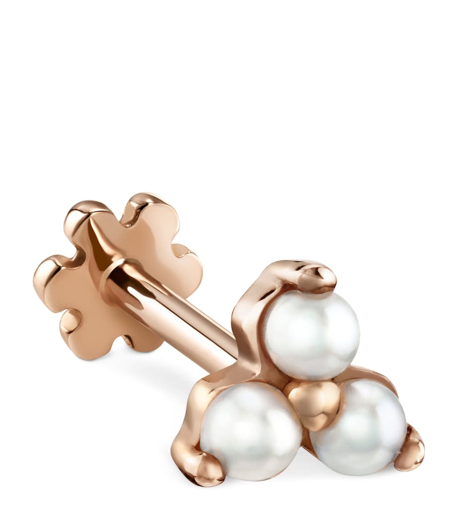 Maria Tash rose gold pearl trinity threaded stud earring 4.5mm - British product