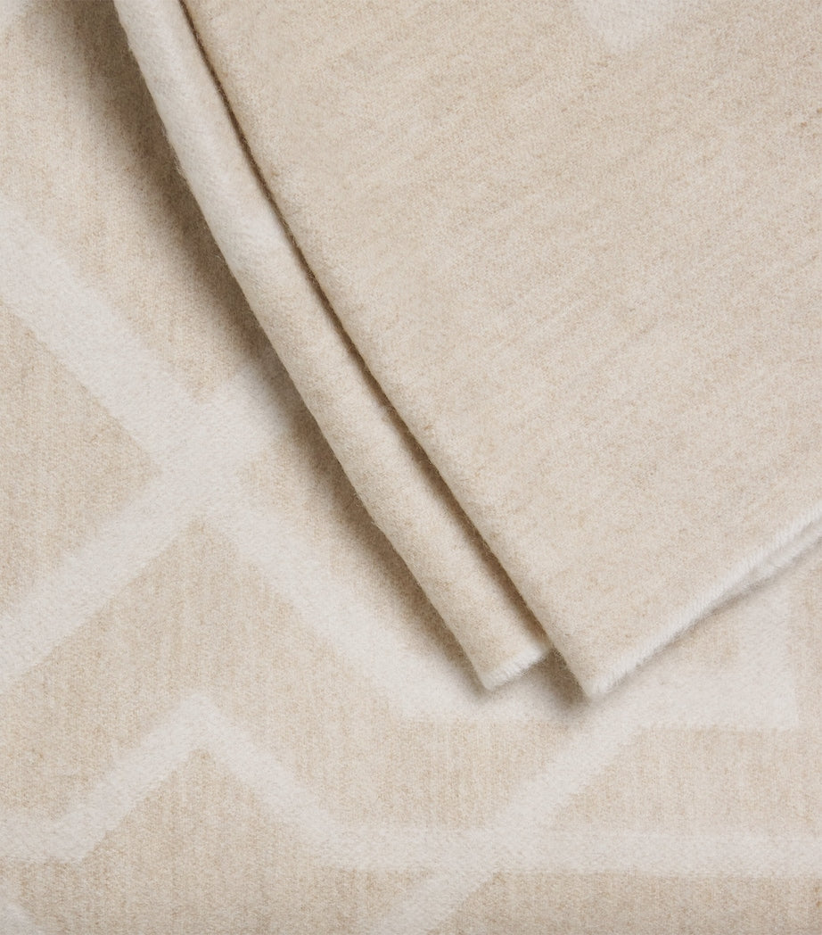 Harrods of London cashmere-lambswool geometric throw 140cm x 180cm, imported from the UK