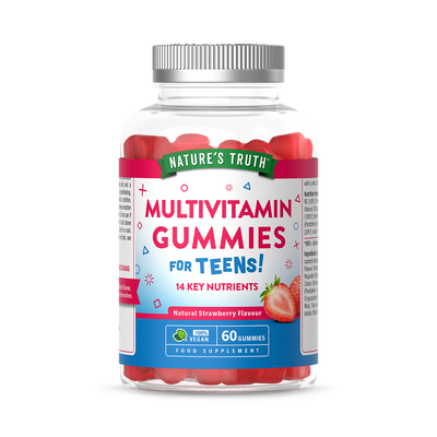 Holland & Barrett Nature's Truth Teens Multivitamin Strawberry Vegan Gummies 60 Count- Buy online at McGrocer