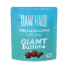 Raw Halo chocolate buttons dark and salted almond 90g - British product