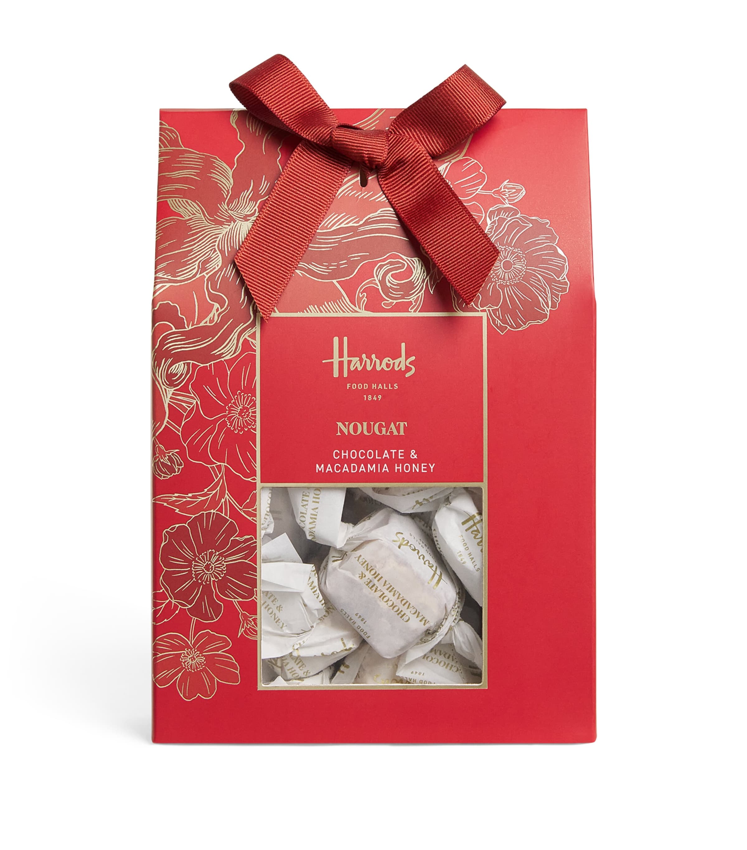 Harrods chocolate and macadamia honey nougat box 160g, UK version