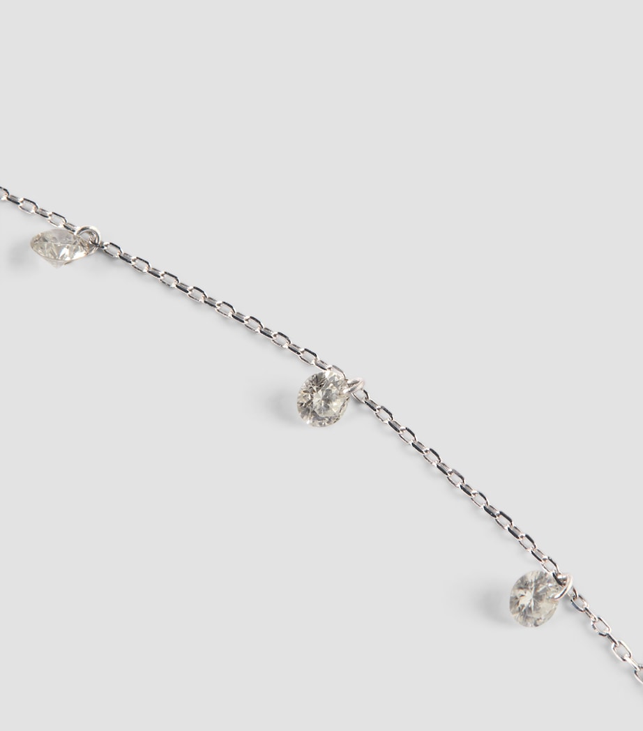 Persée white gold 7-stone diamond necklace 43cm, imported from the UK