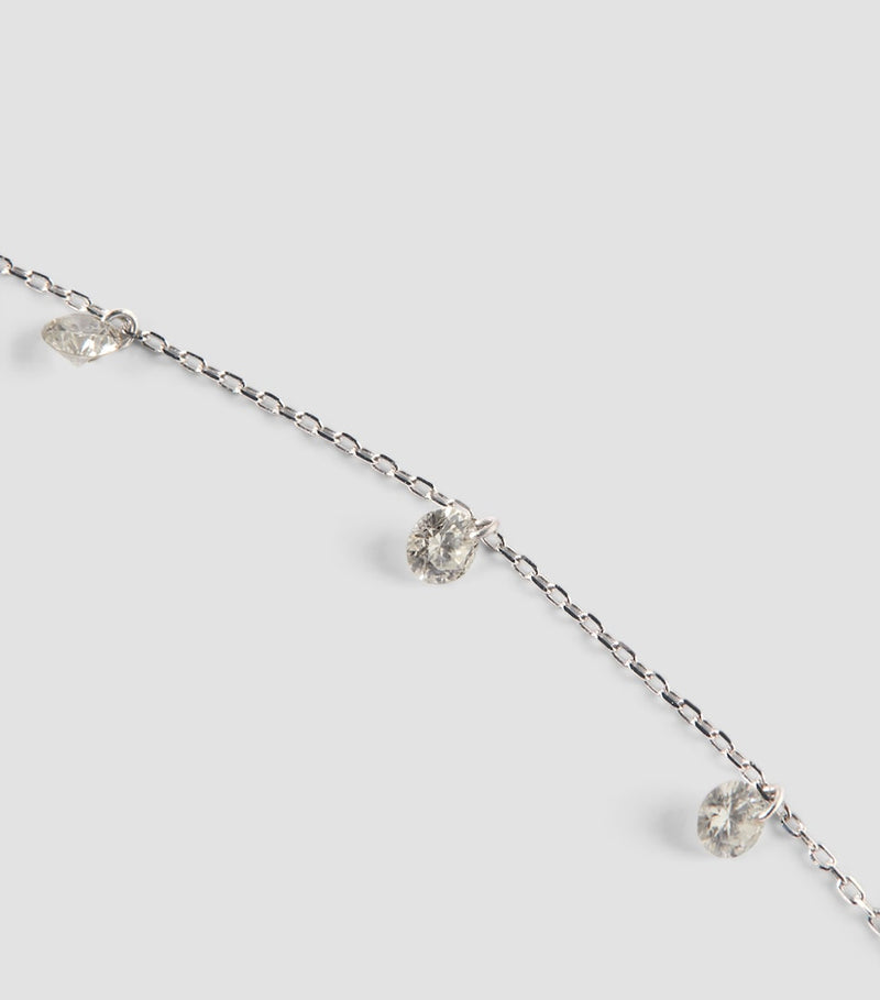 Persée white gold 7-stone diamond necklace 43cm, imported from the UK