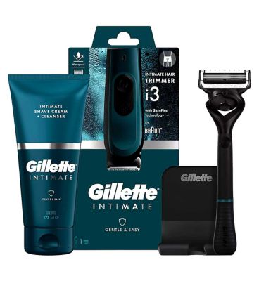 Gillette Intimate Trimmer Starter Set with Razor, Shave Cream and Cleanser GOODS Boots   