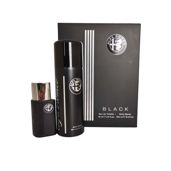 Alfa Romeo Black for Men EDT 15ml and Body Spray 150ml (British brand)